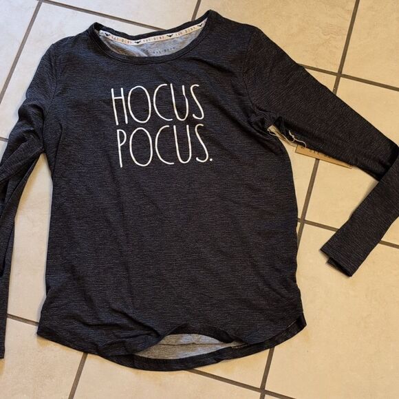NWT Rae Dunn Hocus Pocus Halloween long sleeve dark grey size L - Picture 2 of 8
